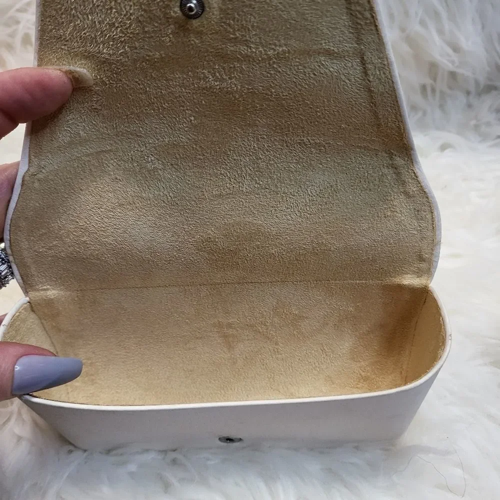 Michael Kors White Silver Eyeglass Sunglasses Case Large
